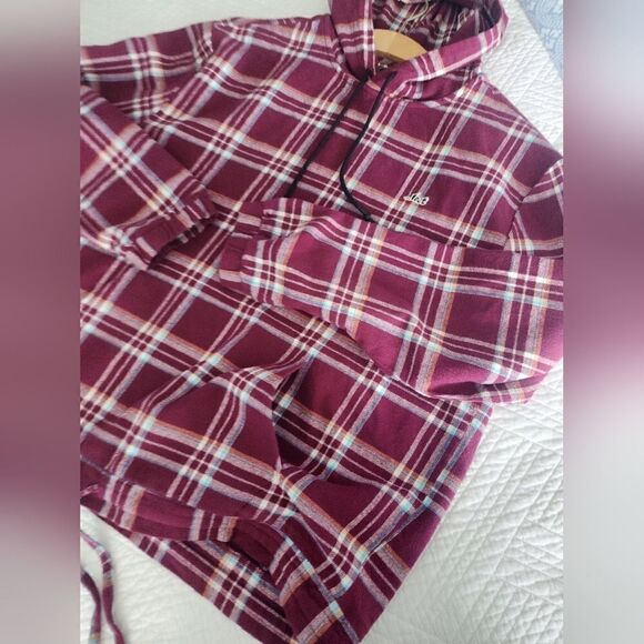 Lost plaid flannel kangaroo pockets hoodie - Picture 15 of 15